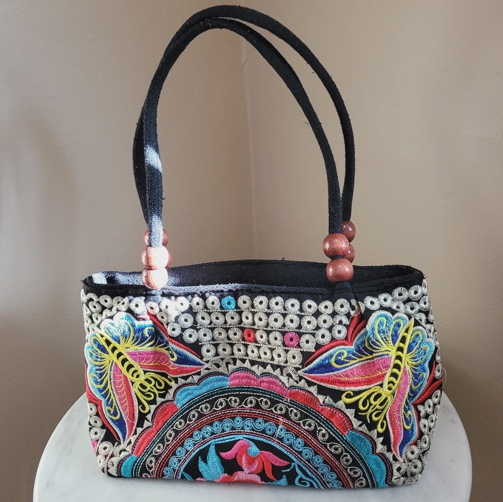 Canvas Embroidered Handbag